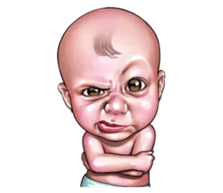😳 baby, infant, angry, funny, annoyed telegram sticker
