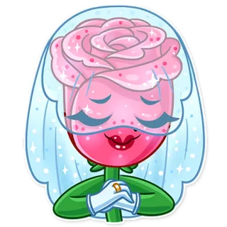 👰 mawar, pengantin, pernikahan, bunga, cincin tunangan, kerudung whatsapp sticker