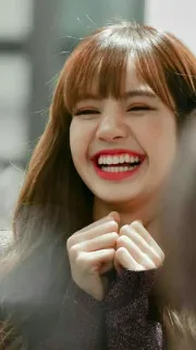😆 Lisa человек, женщина, улыбка, счастливый, kpop, лиса telegram sticker