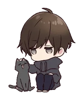 😺 Anime, Kat, Jongen, Leuk, Chibi, Sticker telegram sticker