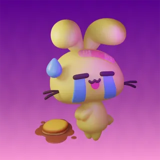 😭 triste, llorando, conejo, dibujos animados, amarillo, pegatina telegram sticker