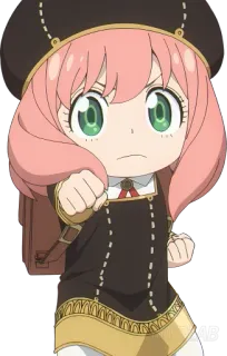 👊 Anya Forger Spy x Family Anya, Forger, Spy x Family, animé, mignon, fille, coup de poing whatsapp sticker