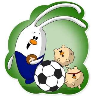 ⚽ cartoon, mascot, bunny, soccer, animal telegram sticker