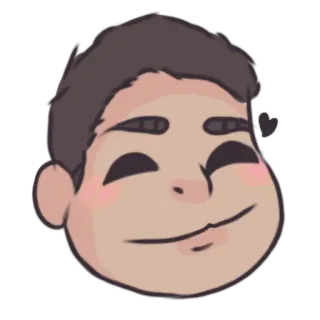 ☺️ cartoon, headshot, smiling, heart telegram sticker
