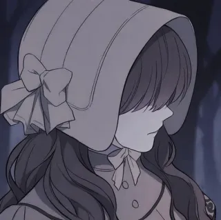 📰 anime, girl, bonnet, illustration, sad, pensive, manga, character whatsapp sticker