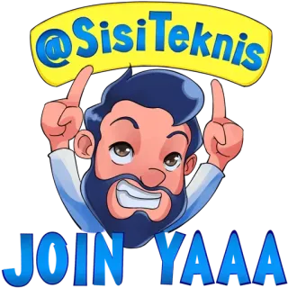 ⚙ @SisiTeknis JOIN YAAA Desenho animado, Personagem, Apontando, Nome de usuário, Juntar-se telegram sticker