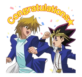 🙌 congratulations gratulacje, kreskówka, świętowanie, anime, szczęśliwy telegram sticker