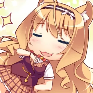 🌟 애니메이션, 만화, 카와이, 귀여운, 캐릭터, 고양이귀 telegram sticker