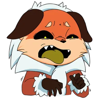 🤮 cachorro, desenho animado, expressão, língua de fora, chateado telegram sticker