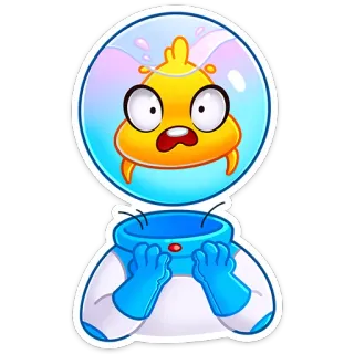 😱 cartoon, astronaut, emoji, character, funny, bubble, confused whatsapp sticker