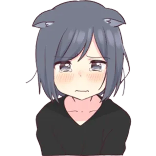 😢 Anime, Triste, Ragazza, Lacrime, Cartone animato, Piangente whatsapp sticker