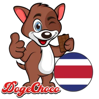 🇨🇷 DogeChoco pies, czekolada, kreskówka, kostaryka, flaga, doge, kakao telegram sticker