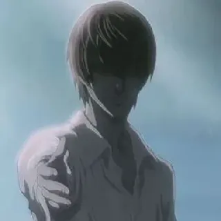 📓 Light Yagami Death Note Аниме, Тетрадь смерти, Лайт, Ягами, Указывает telegram sticker