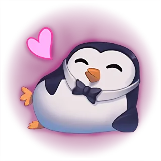 😍 penguin, cute, heart, animal, cartoon, sticker telegram sticker
