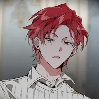 🌑 anime, manga, red hair, handsome, character telegram sticker