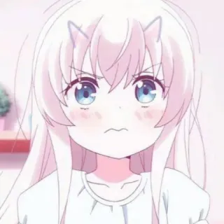 🕸 dziewczyna anime, urocza, kawaii, zła, manga, kocie uszy, anime telegram sticker