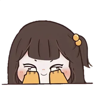 ☀️ Kartun, Gadis, Lucu, Kawaii, Senang whatsapp sticker