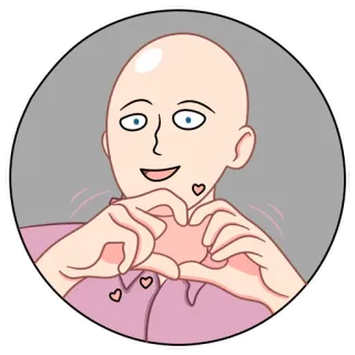 ❤️ сердце, любовь, руки, милый, привязанность, лысый whatsapp sticker