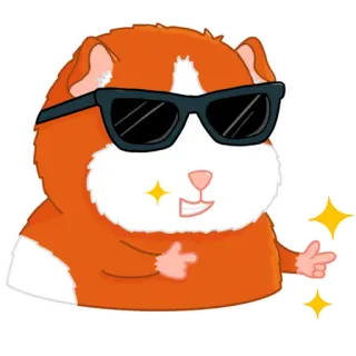 😎 ハムスター, サングラス, クール, 動物, げっ歯類, 面白い telegram sticker