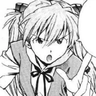 👾 Asuka Langley Sohryu Neon Genesis Evangelion anime, manga, character, Asuka, offensive gesture, middle finger telegram sticker