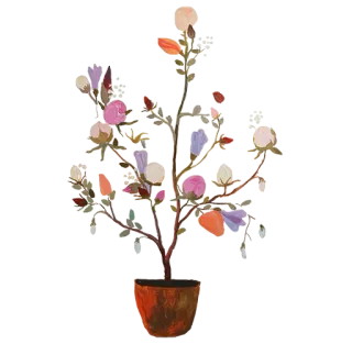 🌷 flower, plant, pot, painting, art, floral telegram sticker