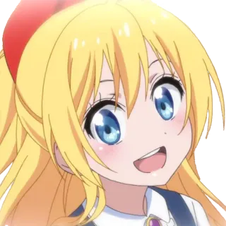😄 อนิเมะ, การ์ตูน, ผู้หญิง, ผมบลอนด์, ยิ้ม, น่ารัก telegram sticker