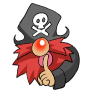 🤫 bajak laut, karakter, tengkorak, topi, jari whatsapp sticker