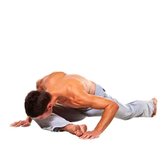 😄 man, yoga, pose, stretch, fitness, body, exercise telegram sticker