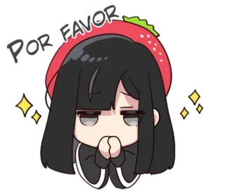 🙏 POR FAVOR Anime, Chica, Lindo, Por favor, Suplicando, Chibi whatsapp sticker
