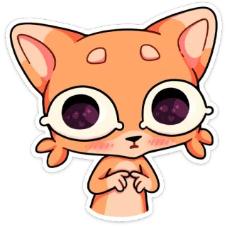 🥺 chat, dessin animé, autocollant, animal, mignon, kawaii telegram sticker