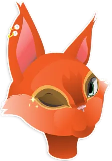 😉 raposa, animal, desenho animado, fofo, laranja, caprichoso telegram sticker