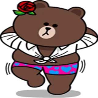🌹 Brown Bear dibujo animado, oso, lindo, personaje, oso pardo, Line Friends whatsapp sticker