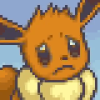 😕 Eevee eevee, pokemon, sedih, imut, anime telegram sticker