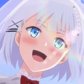 🍁 Anime, Menina, Fofa, Sorrindo, Desenho animado telegram sticker