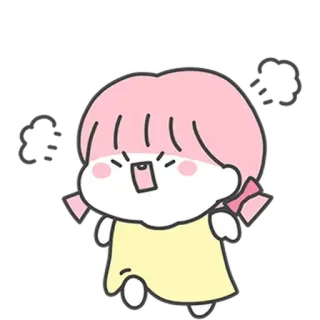 🤬 Cartoon, Wütend, Mädchen, Pink, Schreien, Illustration whatsapp sticker