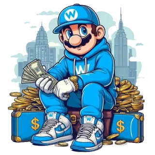 🤑 卡通, 钱, 财富, 角色, 美元, 黄金, 奢华 telegram sticker