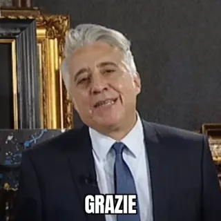 🙏 GRAZIE спасибо, итальянский, благодарность, мужчина, костюм telegram sticker