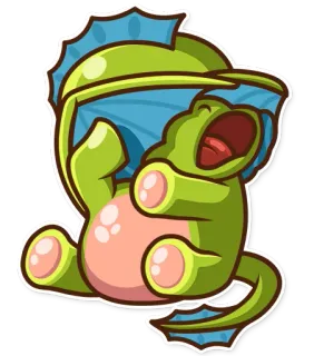 😦 dragão, desenho animado, fofo, fantasia, animal, adesivo telegram sticker