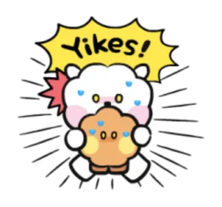 😨 Yikes! ой, милый, реакция, смущен, мультфильм telegram sticker