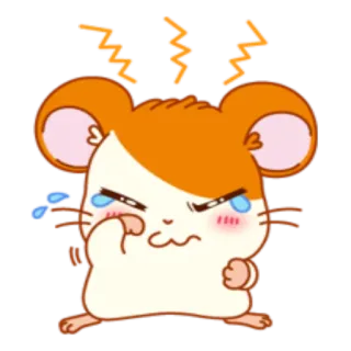 😥 chuột hamster, tức giận, buồn bã, khóc, buồn, khó chịu, hoạt hình, emoji telegram sticker