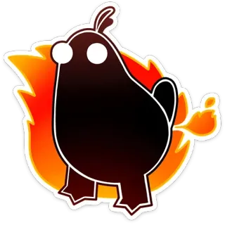 😡 vogel, vlam, cartoon, dier, sticker telegram sticker