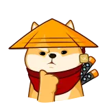 🤔 doge, shiba inu, samurai, ninja, schwert, hund telegram sticker