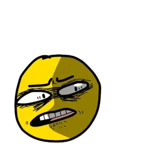 🤨 Emoji, Desenho animado, Expressão, Engraçado, Rosto, Adesivo telegram sticker