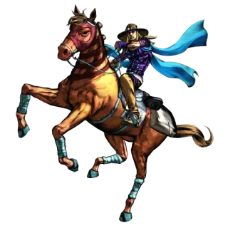 🐴 Johnny Joestar JoJo's Bizarre Adventure Аниме, Лошадь, Персонаж, JoJo's Bizarre Adventure, Джонни Джостар, Steel Ball Run telegram sticker