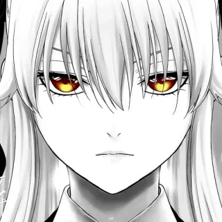 🖤 Anime, Manga, Personaggio, Ritratto, Capelli bianchi, Occhi gialli telegram sticker