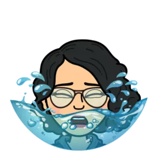 😭 ahogándose, agua, angustiado, dibujos animados, cara, expresión, triste telegram sticker