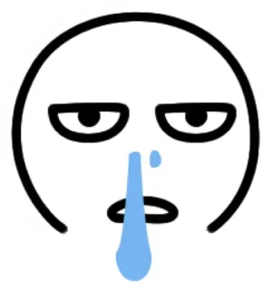 🤧 emoji, sticker, faccia, espressione, annoiato, triste, bavare, pigro telegram sticker