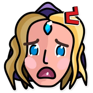 😔 triste, chorando, feminino, desenho animado, emoção telegram sticker