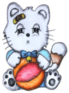 🏀 gato, animal, desenho animado, bola, fofo, animal de estimação telegram sticker