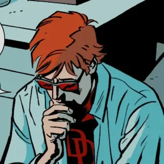 😕 Daredevil Marvel, superhero, comic book, Daredevil, Matt Murdock telegram sticker